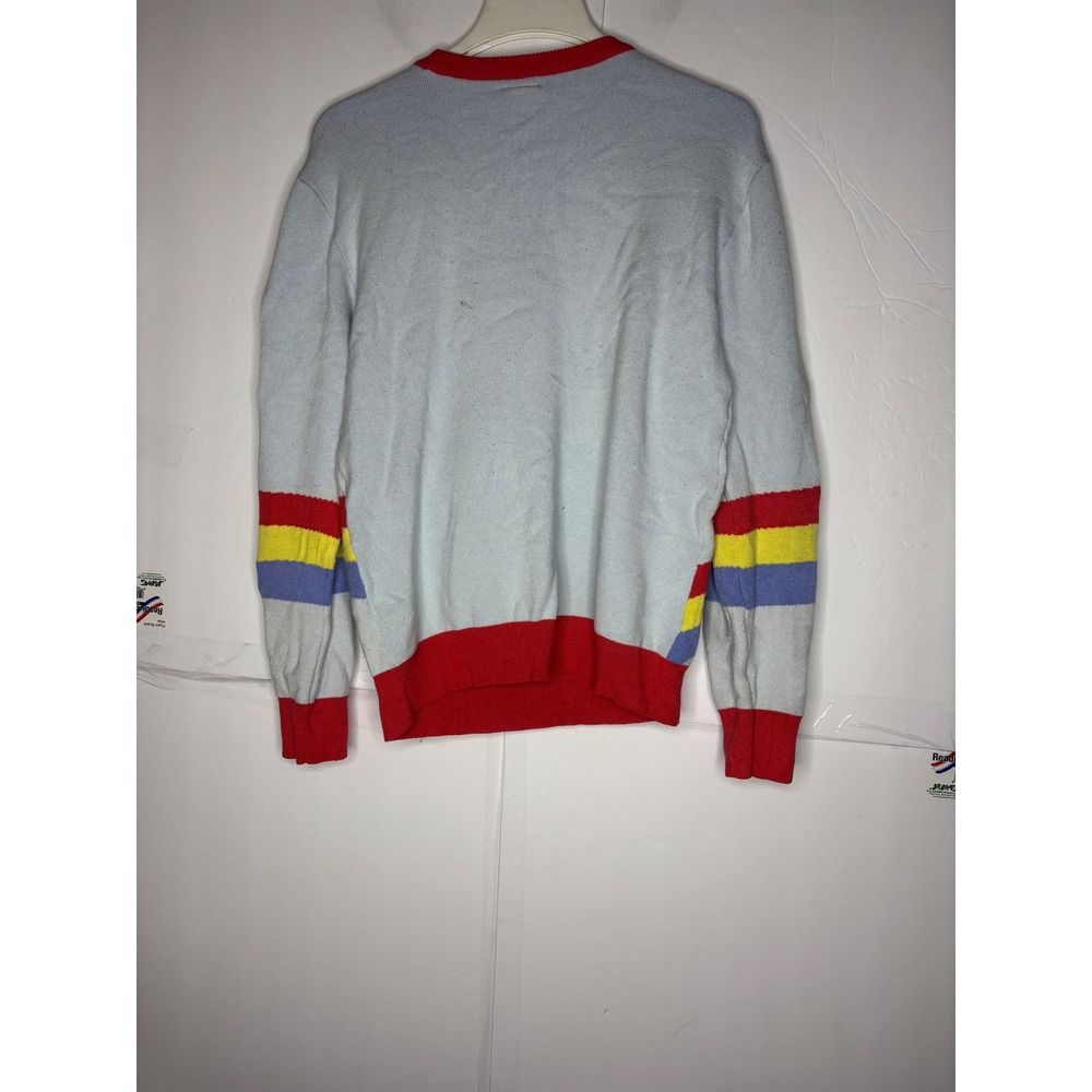 Marvel Deadpool Unicorn Rainbow Graphic Knit Sweater Mens Small Blue Red Floral - Picture 4 of 7